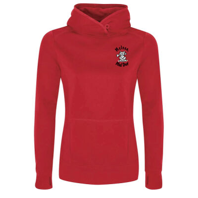 (E1LC) Ladies Puppy Dog Performance Fabric Hoodie (black text)  Thumbnail