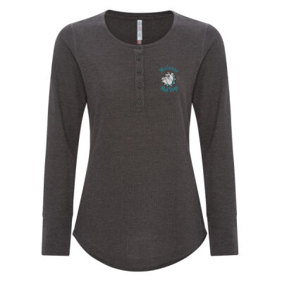 (E1LC) Ladies Mad Dog Waffle Thermal Long Sleeve Shirt Thumbnail