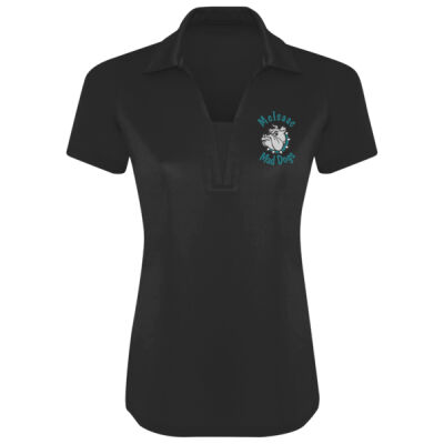 (E1LC) Ladies Mad Dog Polo Shirt Embroidered (teal text) Thumbnail